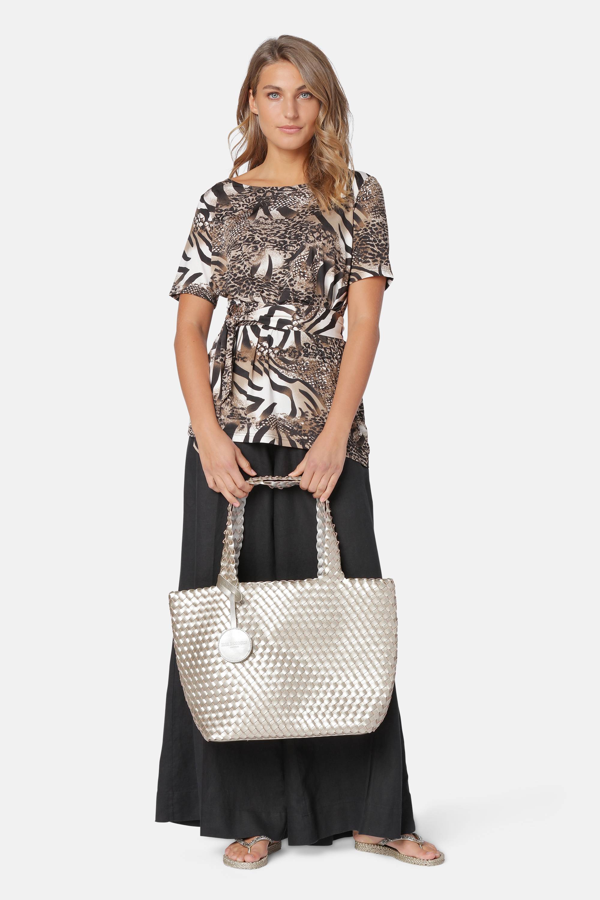 Tote Bag Braided - Platin Silver